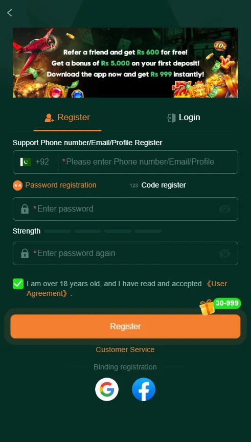 Registration and Fast Setup